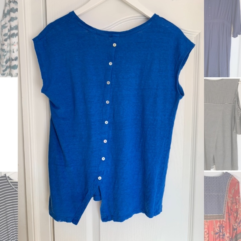 Blouse with button back royal blue from Dillards large